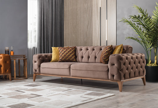 Lila 3-Sits Bäddsoffa från Albimo - sidovy