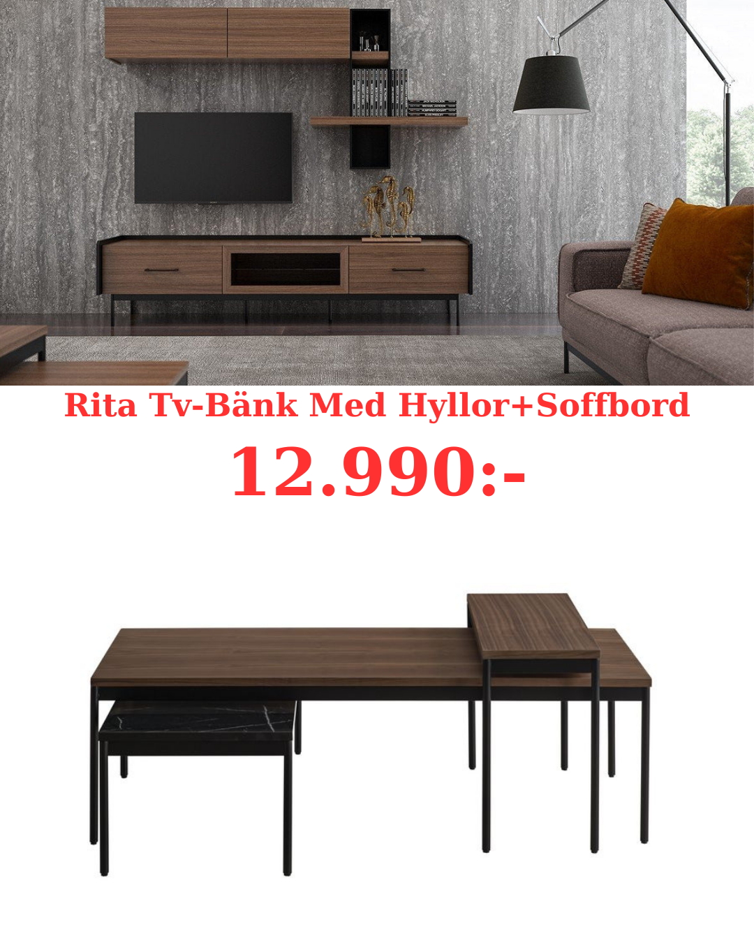 Rita Tv-Bänk+Soffbord