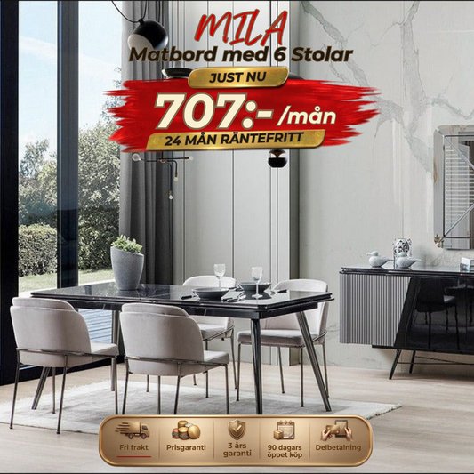 Mila Dining Table with 6 Chairs