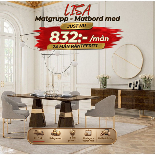 Lisa Matgrupp - Dining Table with 6 Chairs