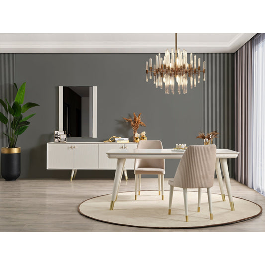Asra Matbord med Aura 6 Stolar