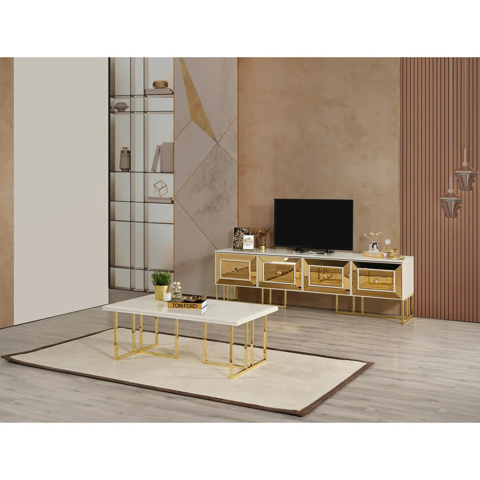 Gold TV-Bänk