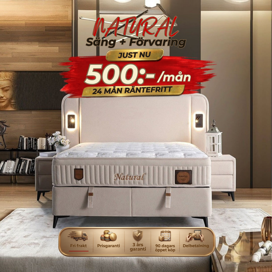 Natural Bed-Headboard-Storage