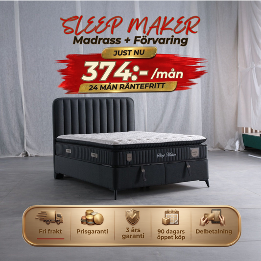 Sleep Maker Bed-Headboard-Mattress-Storage