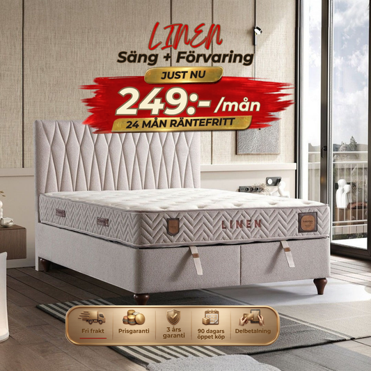 Linen Säng-Huvudgavel-Förvaring