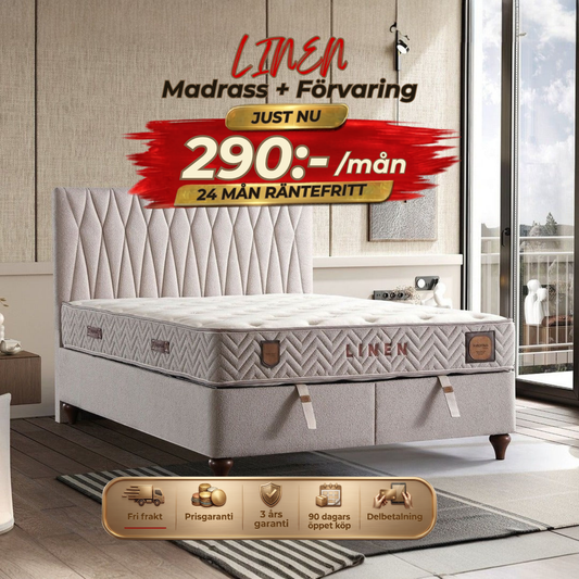 Linen Bed-Headboard-Mattress-Storage