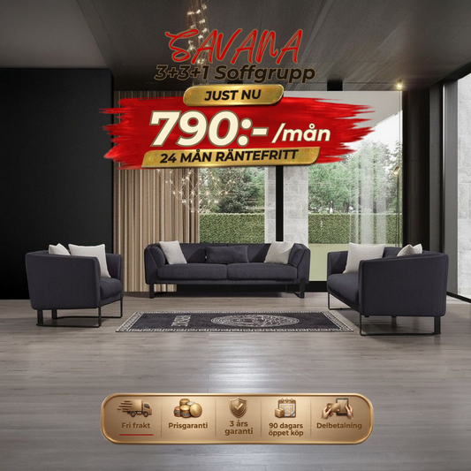 💥Savana 3+3+1 Soffgrupp ⏳Snabb leverans | Endast 4 kvar