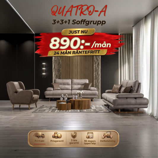 Quatro-A 3+3+1 Sofa Set