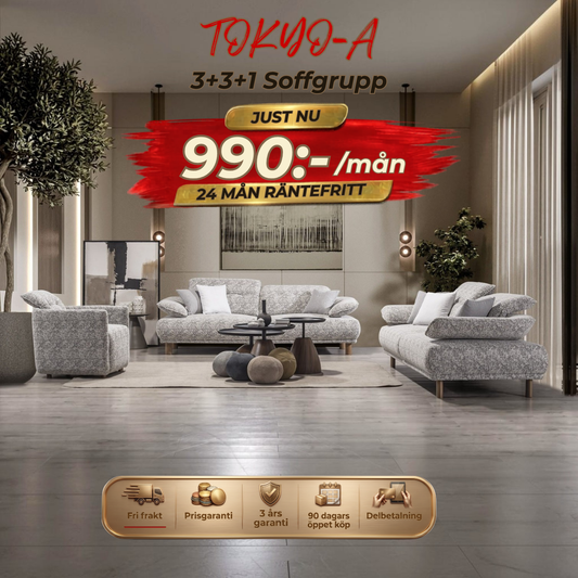 Tokyo-A 3+3+1 Sofa Set