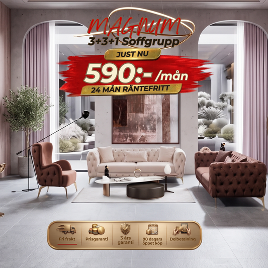 💥Magnum 3+3+1 Soffgrupp ⏳Specialerbjudande | Endast 8 kvar