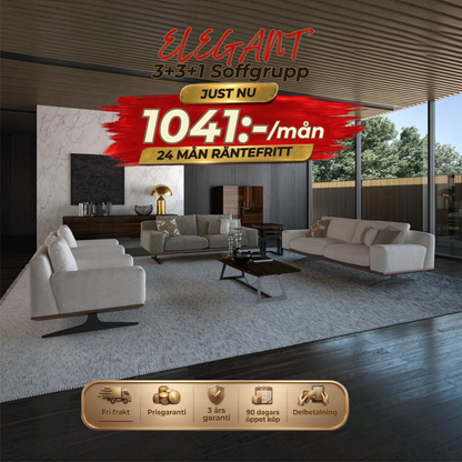 Elegant 3+3+1 Sofa Set