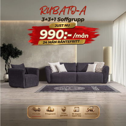 Rubato-A 3+3+1 Sofa Set