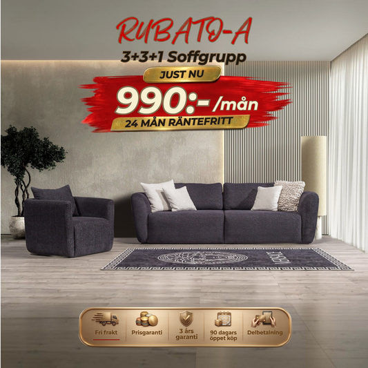 Rubato-A 3+3+1 Sofa Set