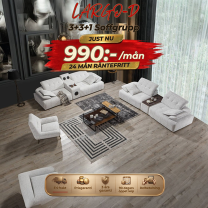 Largo-D 3+3+1 Sofa Set