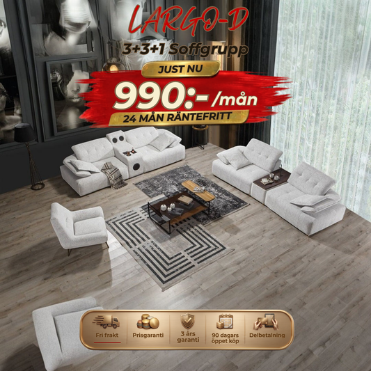 Largo-D 3+3+1 Sofa Set