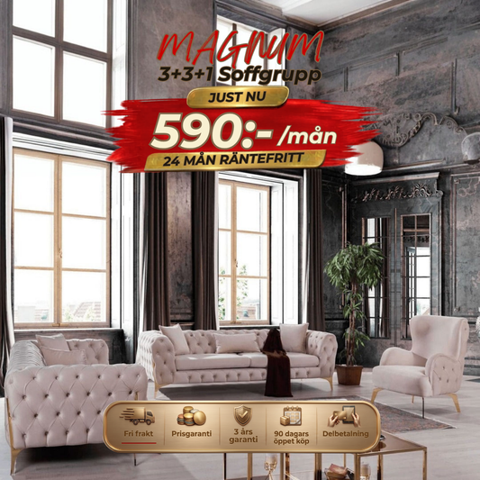 💥Magnum 3+3+1 Soffgrupp ⏳Specialerbjudande | Endast 8 kvar