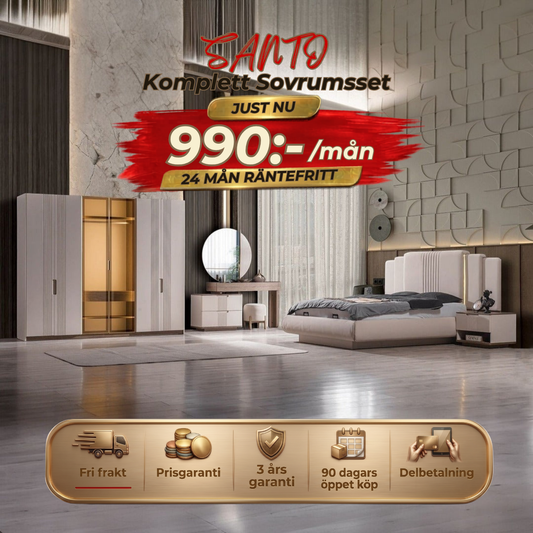 Santo Sovrumsset ( Bed+2 st Bedside Table+ Sminkbord )