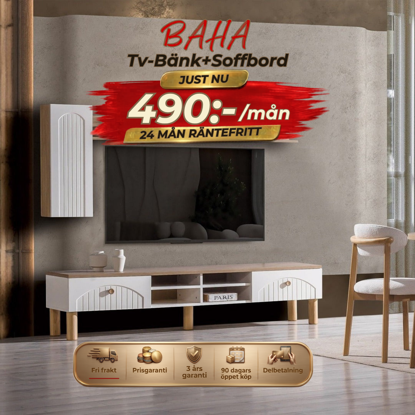 Baha Tv-Bänk+Soffbord