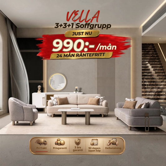 VELLA Soffgrupp 3+3+1