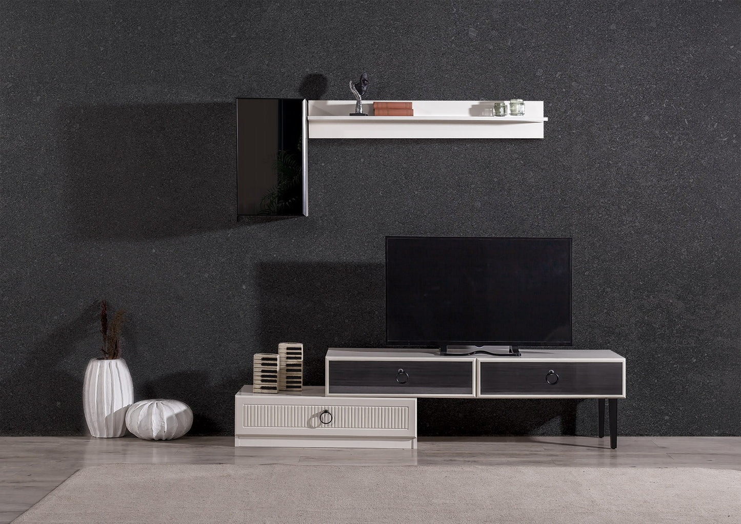 FLORENCE HemPaket (Bodrum-B 3-Sits Soffa – Savana TV-Bänk – Savana Soffbord – Savana Säng med förvaring)