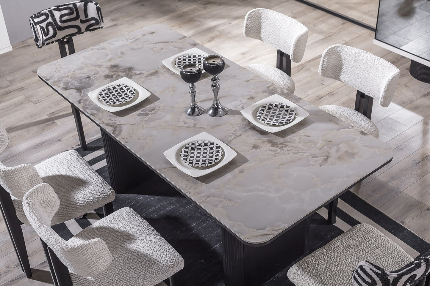 طقم طعام باها - طاولة طعام مع 6 كراسي