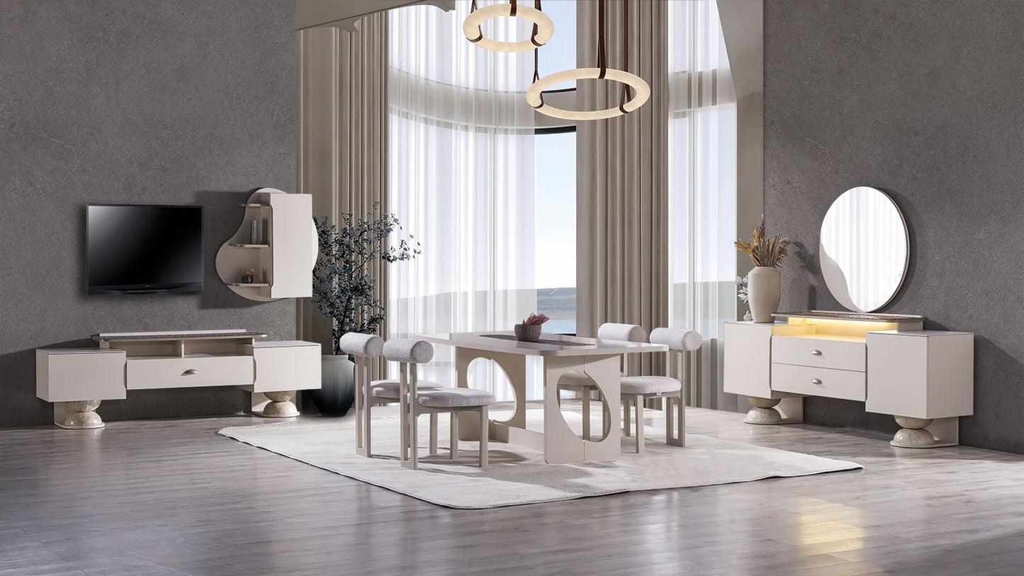 Avva Matgrupp - Matbord med 6 Stolar