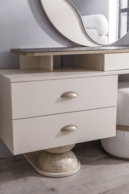 Avva Sovrumsset( Bed-2 st bedside table-Sminkbord-Spegel)