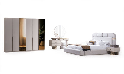 Avva Sovrumsset( Bed-2 st bedside table-Sminkbord-Spegel)