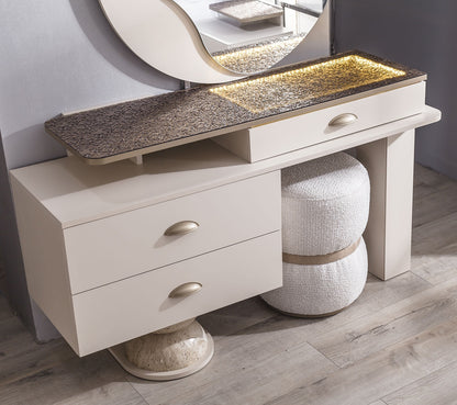 Avva Sovrumsset( Bed-2 st bedside table-Sminkbord-Spegel)