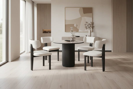 Barcelona Dining Table (rund) with  4 Chairs