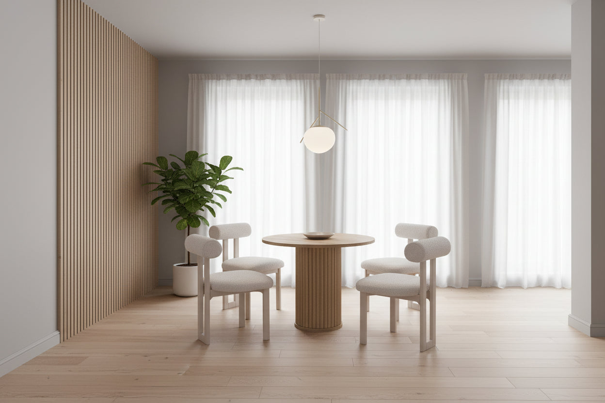 Baha Dining Table (rund) with  4 Avva Chairs