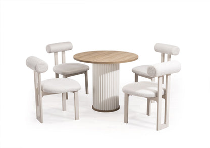 Baha Dining Table (rund) with  4 Avva Chairs