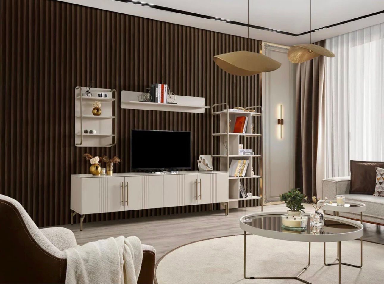 1️⃣ Stockholm HemPaket (Soffgrupp – TV-bänk – Soffbord – Säng med förvaring)