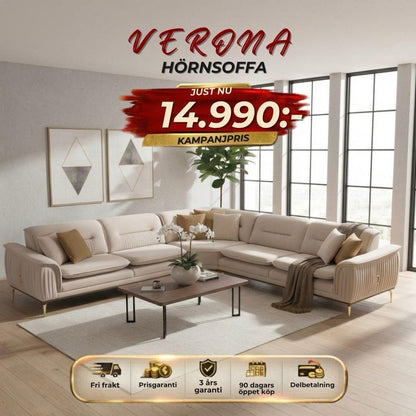 💥Verona Hörnsoffa⏳Komfort i toppklass | Endast 6 kvar