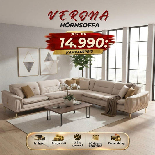 💥Verona Corner Sofa⏳Komfort i toppklass | Endast 6 kvar