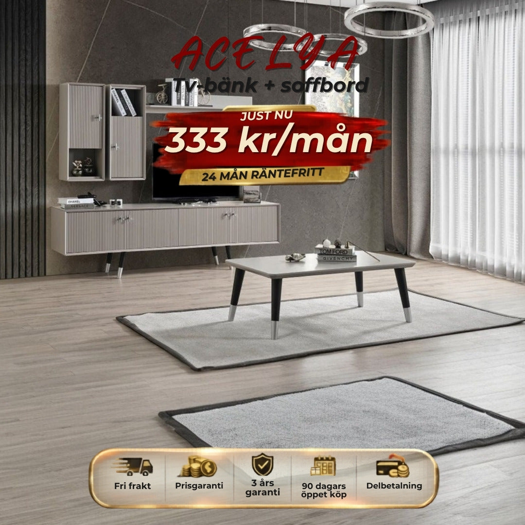 ACELYA Tv-bänk + soffbord 333 kr/mån