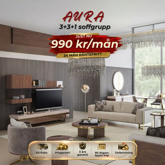 AURA 3+3+1 soffgrupp 990 kr/mån