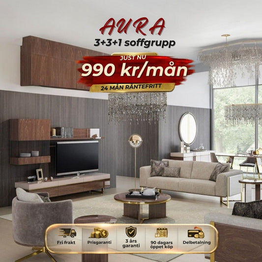 Aura 3+3+1 Soffgrupp 990 kr/mån