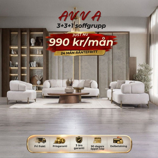 AVVA 3+3+1 soffgrupp 990 kr/mån