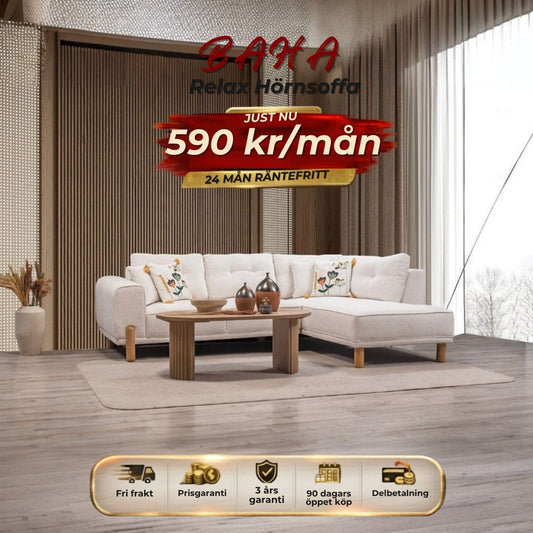 BAHA Relax Hörnsoffa 590 kr/mån