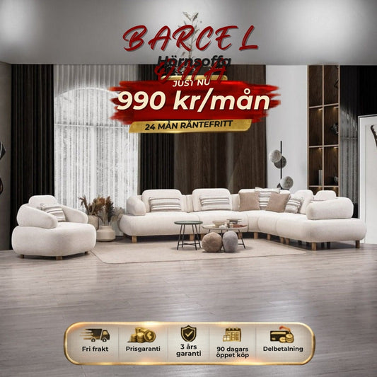 BARCELONA Hörnsoffa 990 kr/mån