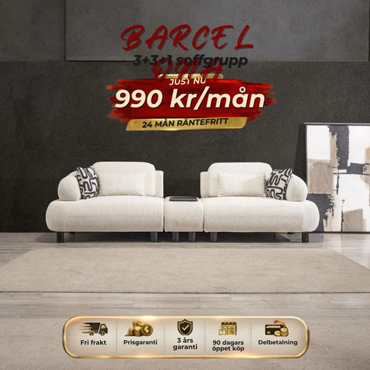 BARCELONA 3+3+1 soffgrupp 990 kr/mån