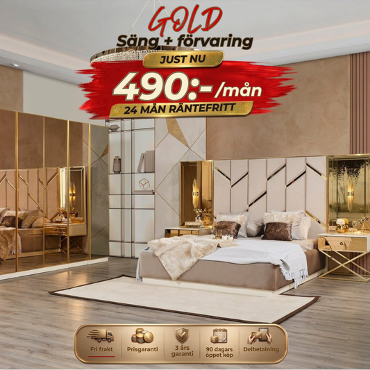 ⭐ GOLD Säng med förvaring + Madrass ⏳ Specialerbjudande | Endast 4 kvar-160*200cm