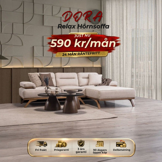 DORA Relax Hörnsoffa 590 kr/mån