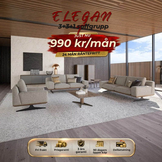 ELEGANT 3+3+1 soffgrupp 990 kr/mån