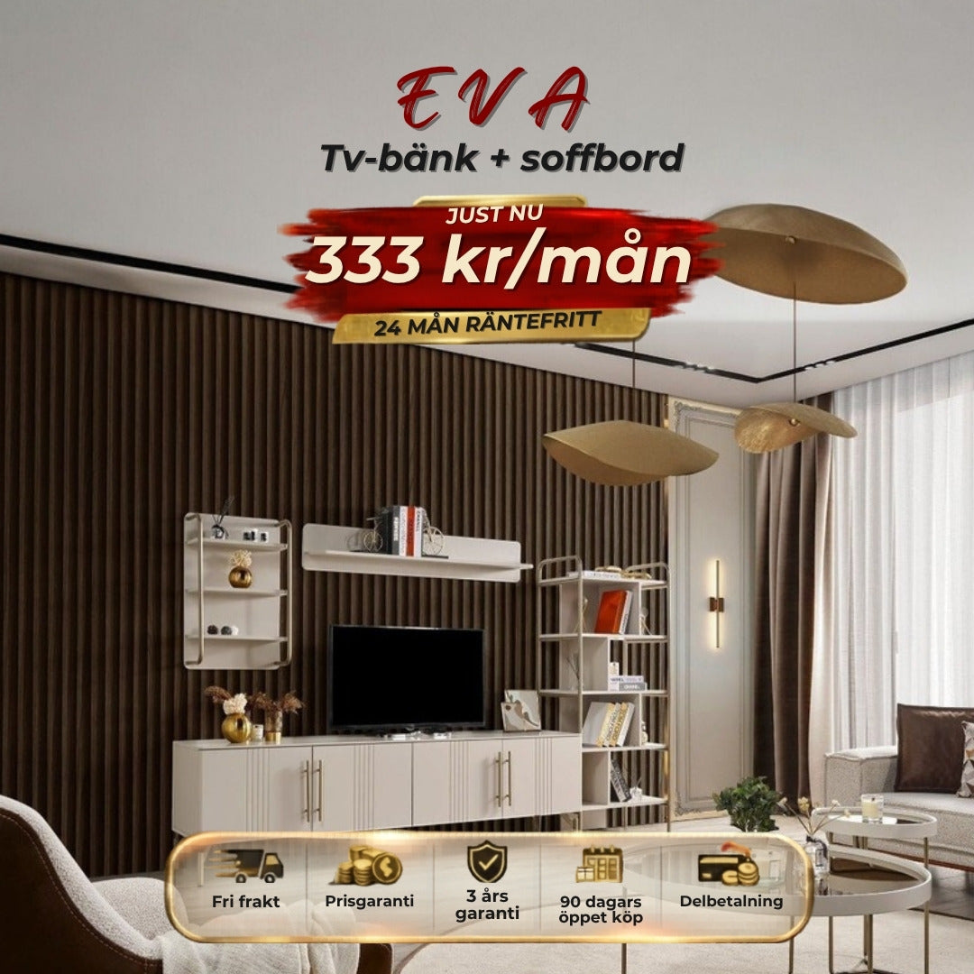 EVA Tv-bänk + soffbord 333 kr/mån