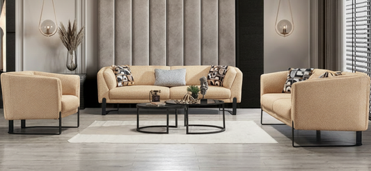 🎯 Savana 3+3+1 Soffgrupp - Beige (Linne)
