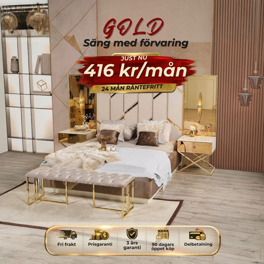 GOLD Säng med förvaring 416 kr/mån
