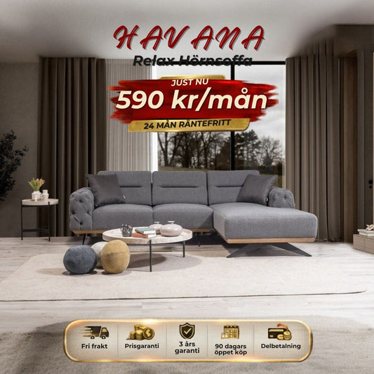 HAVANA Relax Hörnsoffa 590 kr/mån