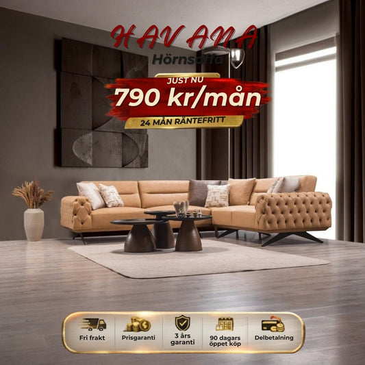 HAVANA Hörnsoffa 790 kr/mån